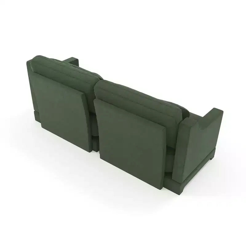Canapé 2 places en chenille Homy Casa avec coussins lombaires, petite banquette moderne rembourrée pour salon, vert
