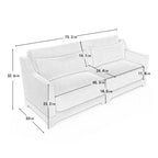 Canapé 2 places en chenille Homy Casa avec coussins lombaires, petite banquette moderne rembourrée pour salon, vert