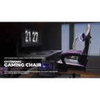 Chaise de jeu ergonomique Ora Maison avec repose-pieds et soutien lombaire massant, chaise d'ordinateur pivotante réglable en hauteur pour adultes, capacité de 136 kg, violet