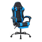 Chaise de jeu ergonomique Ora Maison avec repose-pieds et support lombaire, chaise d'ordinateur pivotante réglable en hauteur et respirante pour adultes, bleue