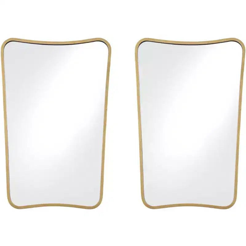 Uttermost Segundo Metal Brass 22 x 34 Wall Mirrors Set of 2