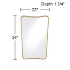 Ensemble de 2 miroirs muraux Uttermost Segundo en métal laiton 22 x 34