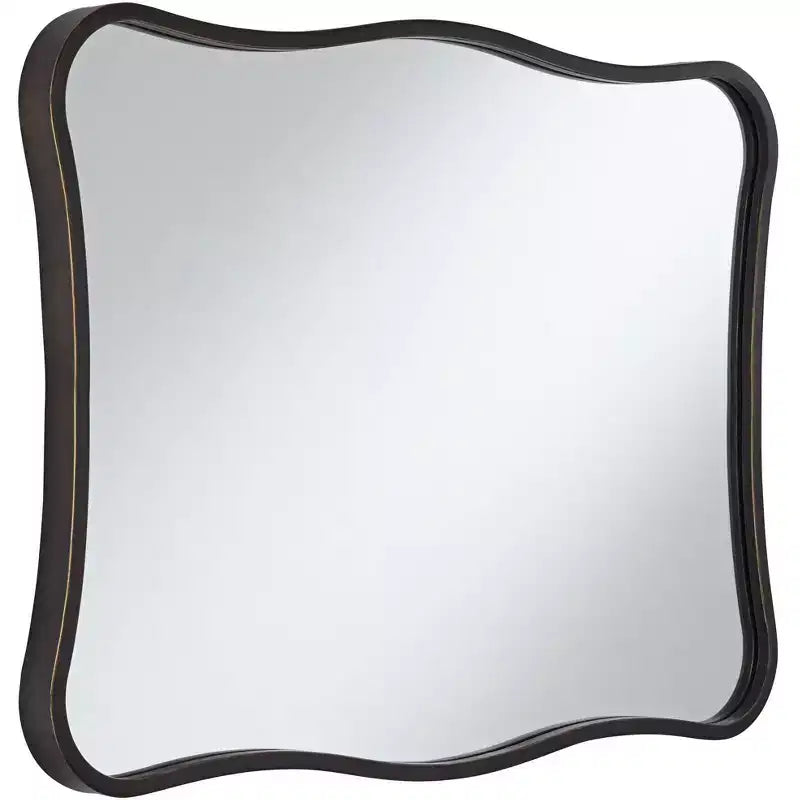 Lot de 2 miroirs muraux incurvés Uttermost Pavia en bronze foncé 24 x 32