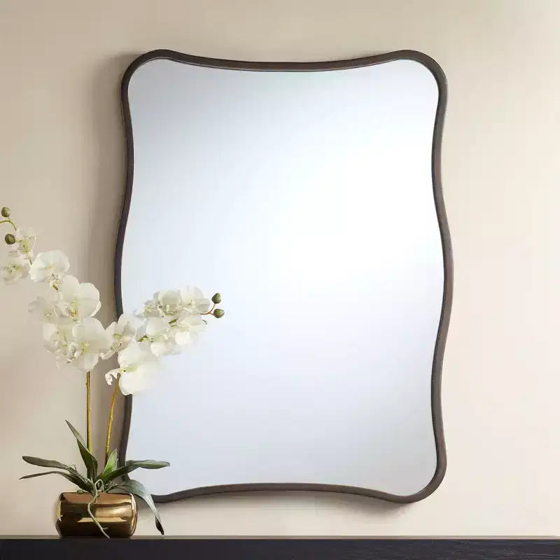 Lot de 2 miroirs muraux incurvés Uttermost Pavia en bronze foncé 24 x 32
