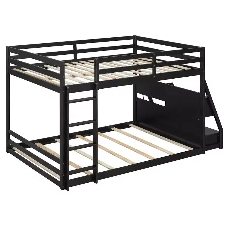 Lit superposé complet Luxystar avec étagères de rangement, 2 tiroirs et lumières