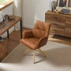 Chaise d'appoint pivotante en cuir véritable Art Leon pour bureau à domicile