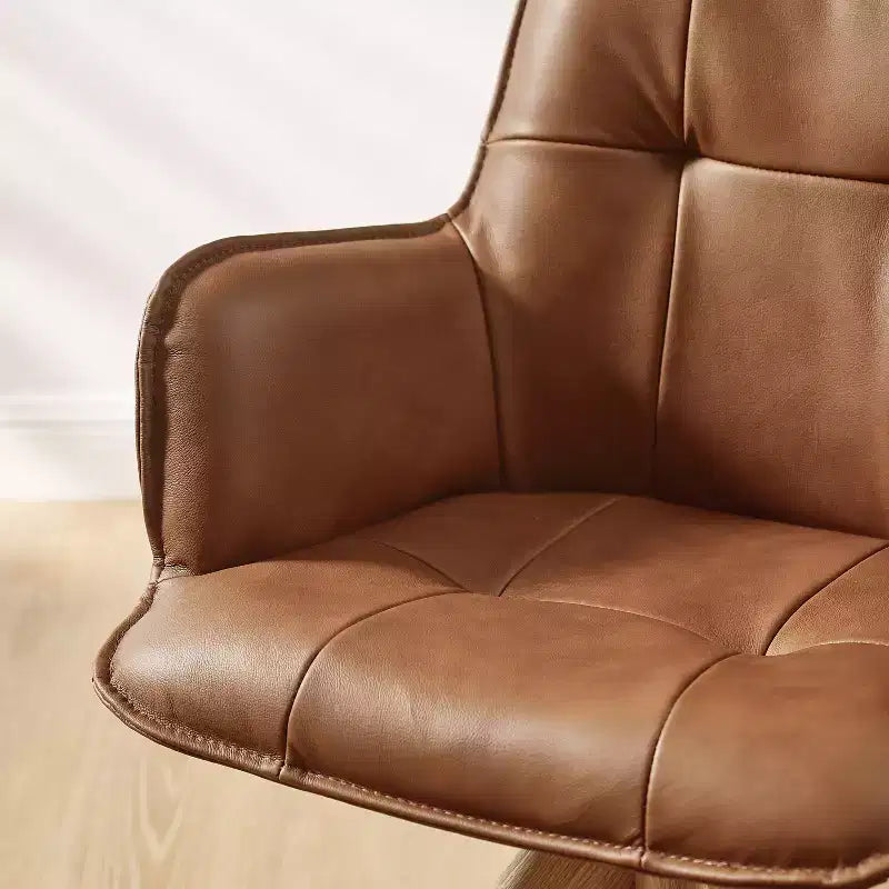 Chaise d'appoint pivotante en cuir véritable Art Leon pour bureau à domicile