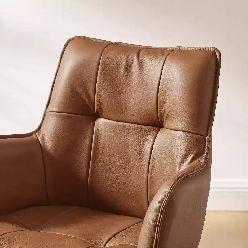 Chaise d'appoint pivotante en cuir véritable Art Leon pour bureau à domicile