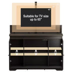 Meuble TV lift GDLF, meuble TV motorisé escamotable pour téléviseurs de 55 à 65 pouces avec rangement et télécommande, Noyer moderne