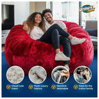 Fauteuil Poire Ultimate Sack Lounger Surdimensionné Canapé Confortable d'Intérieur, Fourrure Marine