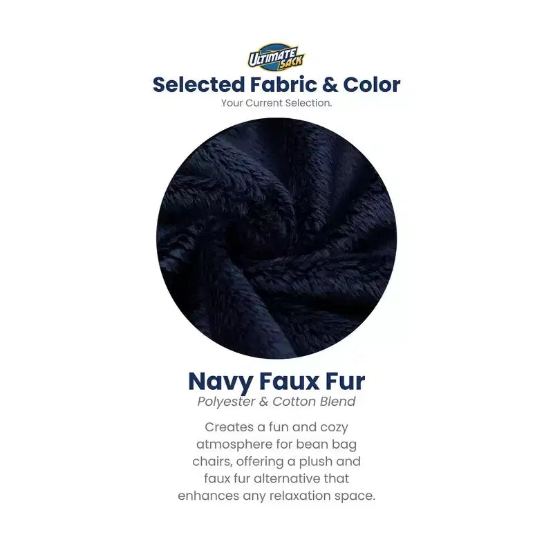 Fauteuil poire Ultimate Sack de 3 pi, Chaise longue confortable surdimensionnée pour l'intérieur, Fourrure marine