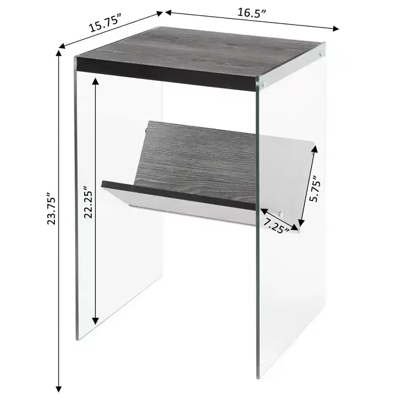 Table d'appoint rectangulaire en verre HomeStock, 1 pièce