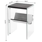 Table d'appoint rectangulaire en verre HomeStock, 1 pièce