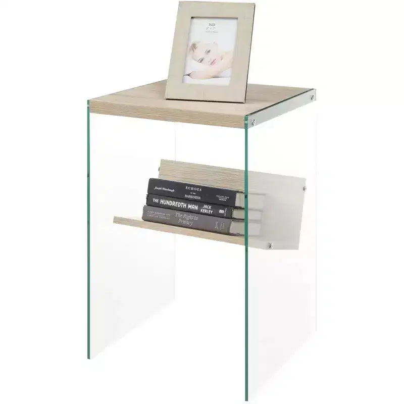 Table d'appoint rectangulaire en verre HomeStock, 1 pièce