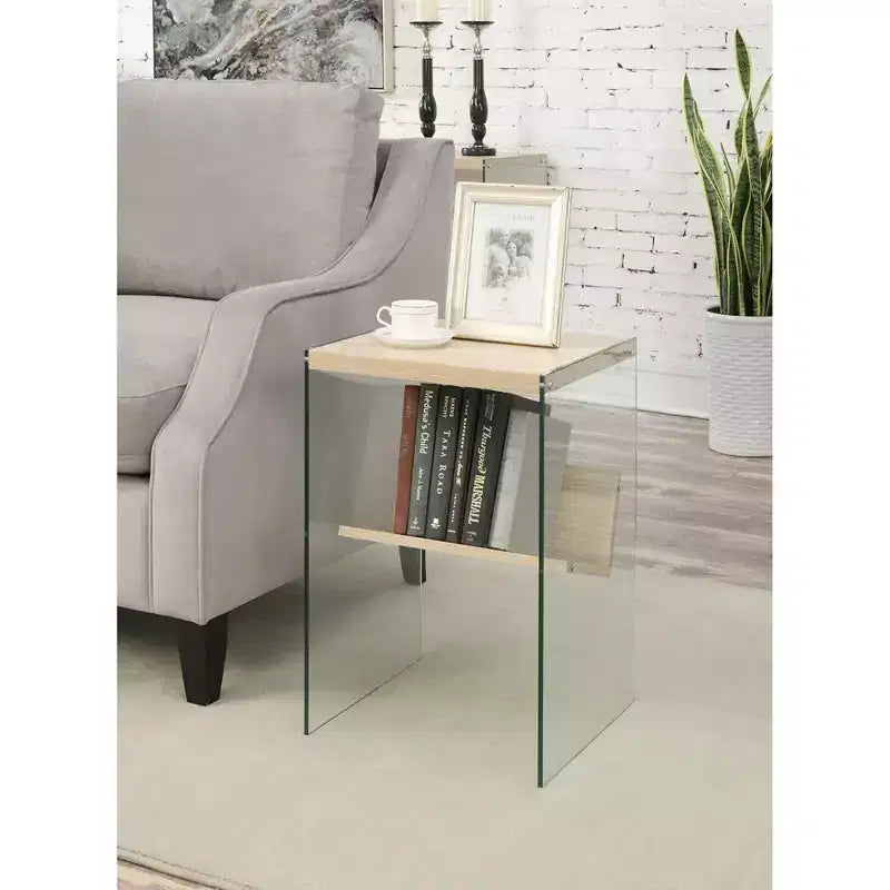 Table d'appoint rectangulaire en verre HomeStock, 1 pièce