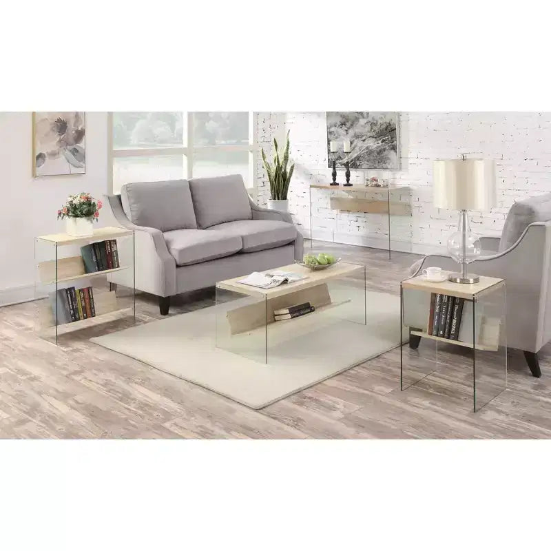 Table d'appoint rectangulaire en verre HomeStock, 1 pièce