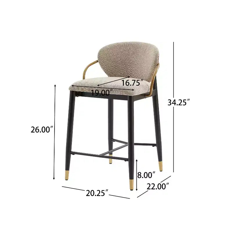 Christopher Knight Home Anan Tabourets de comptoir rembourrés en métal moderne (lot de 2)
