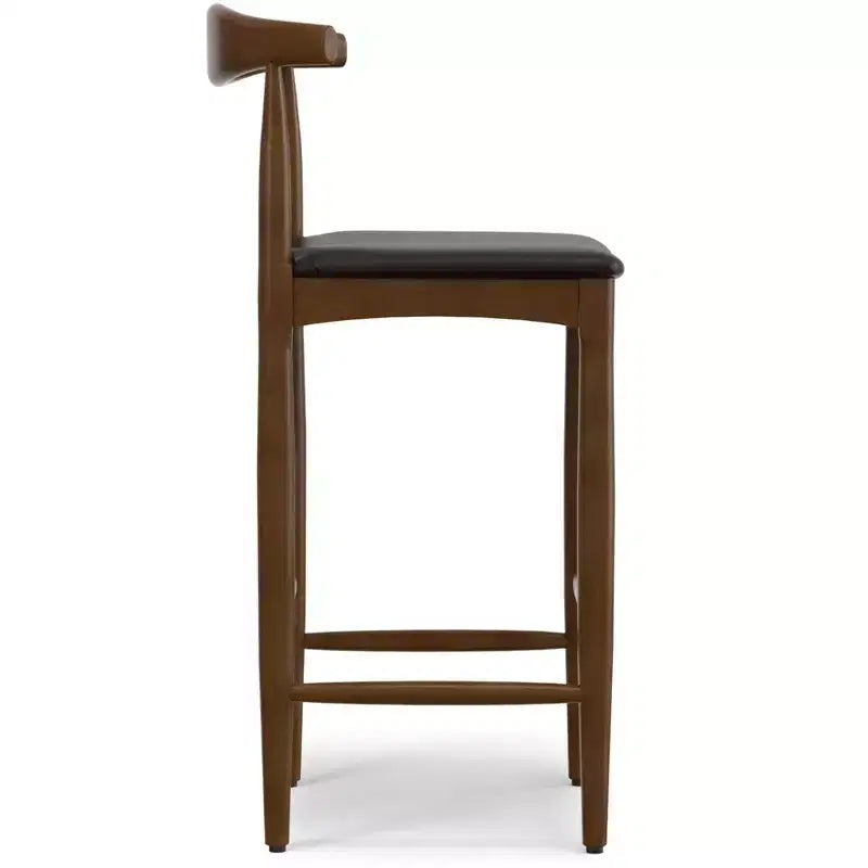 Tabouret de bar Angela Mid Century Modern en similicuir, entièrement assemblé