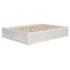 Luxystar Lit plateforme moderne Queen avec 4 tiroirs et rangement intégré au pied de lit