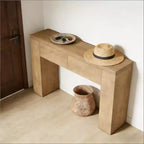 Console GDFStudio Bristol de 63 pouces en grain de bois avec tiroirs cachés