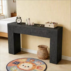 Console GDFStudio Bristol de 63 pouces en grain de bois avec tiroirs cachés