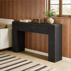 Console GDFStudio Bristol de 63 pouces en grain de bois avec tiroirs cachés