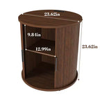 Table de chevet moderne du milieu du siècle avec station de charge, porte coulissante, finition noyer ronde/cylindrique (W2700P385517)