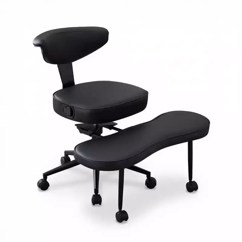 Chaise de bureau ergonomique à pattes croisées avec support lombaire, chaise de méditation pivotante à 360°
