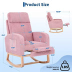 Fauteuil à bascule de puériculture avec repose-pieds réglable – Rocker planeur capitonné avec poche latérale pour salon, chambre, chambre de bébé