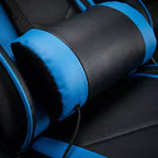 Chaise de jeu avec repose-pieds, chaise d'ordinateur ergonomique avec appuie-tête et support lombaire, chaise de jeu respirante et réglable en hauteur pour la maison et le bureau