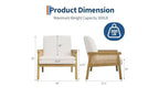 Fauteuil d'appoint en cuir PU GustoWave - Fauteuil en rotin avec accoudoirs et pieds en bois, chaise de lecture rembourrée pour salon/chambre/salle de lecture