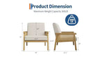 Fauteuil d'appoint en cuir PU GustoWave - Fauteuil en rotin avec accoudoirs et pieds en bois, chaise de lecture rembourrée pour salon/chambre/salle de lecture