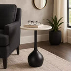 Table d'appoint en marbre pour la décoration intérieure - Petite table décorative pour table de chevet de chambre à coucher et décoration de salon