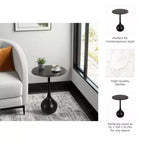Table d'appoint en marbre pour la décoration intérieure - Petite table décorative pour table de chevet de chambre à coucher et décoration de salon