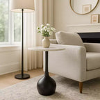 Table d'appoint en marbre pour la décoration intérieure - Petite table décorative pour table de chevet de chambre à coucher et décoration de salon