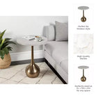 Table d'appoint en marbre pour la décoration intérieure - Petite table décorative pour table de chevet de chambre à coucher et décoration de salon