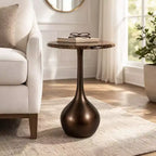 Table d'appoint en marbre pour la décoration intérieure - Petite table décorative pour table de chevet de chambre à coucher et décoration de salon