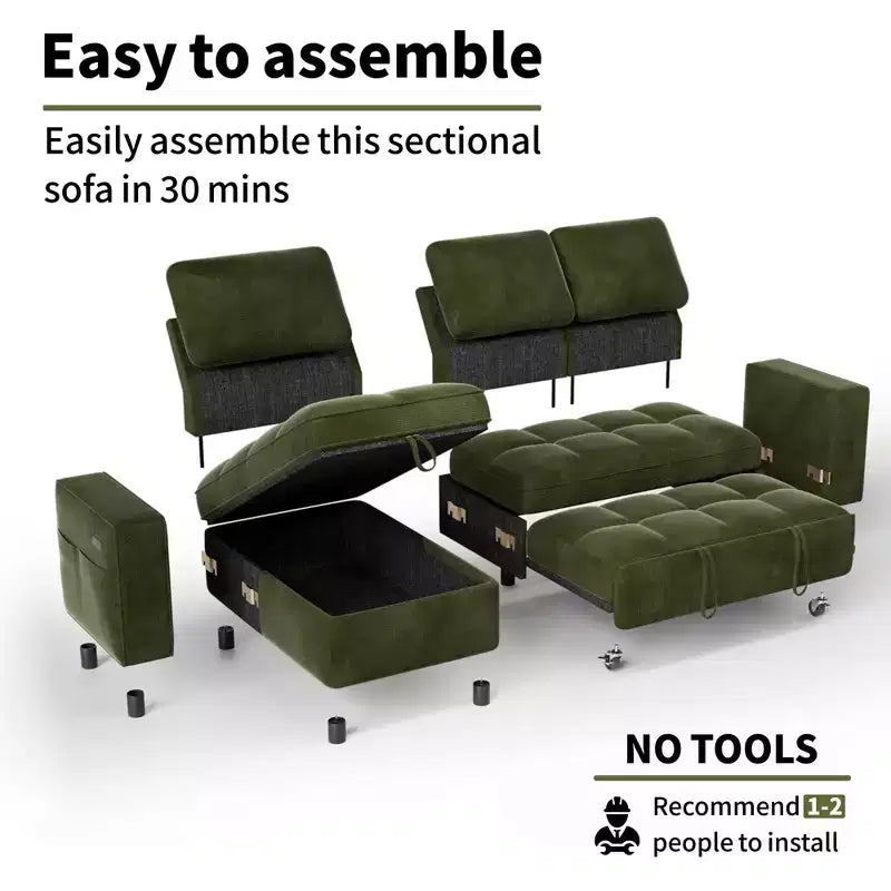 Canapé-lit convertible Dyonery avec rangement