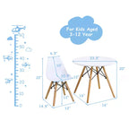 Costway Ensemble Table et 2 Chaises Enfants, Construction Solide, Table à Manger Enfant Style Mid-Century