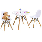 Costway Ensemble Table et 2 Chaises Enfants, Construction Solide, Table à Manger Enfant Style Mid-Century