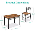 Ensemble de salle à manger moderne 5 pièces de Best Choice Products, table de cuisine avec 4 chaises assorties et étagère de rangement – Marron moyen/noir