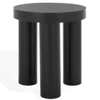 Bary Round 3 Leg Wood Accent Table - SFV7715 - Black - Safavieh Couture