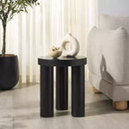 Table d'appoint en bois à trois pieds Bary Round 3 - SFV7715 - Noir - Safavieh Couture