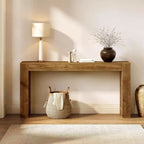 Console en bois de ferme Lantine de 160 cm de long, pour salon, entrée, couloir, foyer, marron