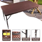 Table de jeu pliante en rotin d'extérieur Whisen 4ft, Table de cartes portable en plastique étanche pour terrasse, Table de banquet pliante haute capacité de charge