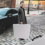 Table de jeu pliante en rotin d'extérieur Whisen 4ft, Table de cartes portable en plastique étanche pour terrasse, Table de banquet pliante haute capacité de charge