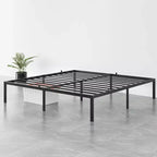 Low platform bed frame for bedroom - maximum weight capacity 800 lbs, no spring mattress required, minimalist design.