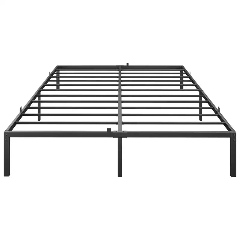 Cadre de lit bas pour chambre à coucher - capacité de poids maximale 363 kg, pas besoin de sommier tapissier, design minimaliste.