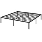 Cadre de lit bas pour chambre à coucher - capacité de poids maximale 363 kg, pas besoin de sommier tapissier, design minimaliste.