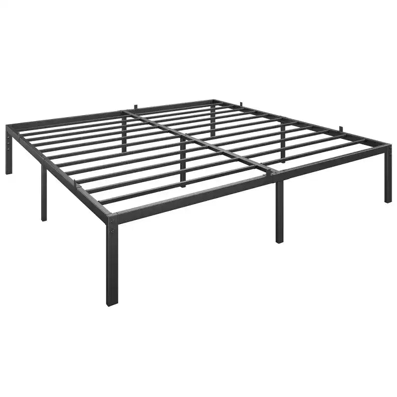 Cadre de lit bas pour chambre à coucher - capacité de poids maximale 363 kg, pas besoin de sommier tapissier, design minimaliste.